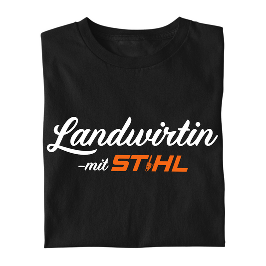 Landwirtin mit Stihl Premium - T-Shirt