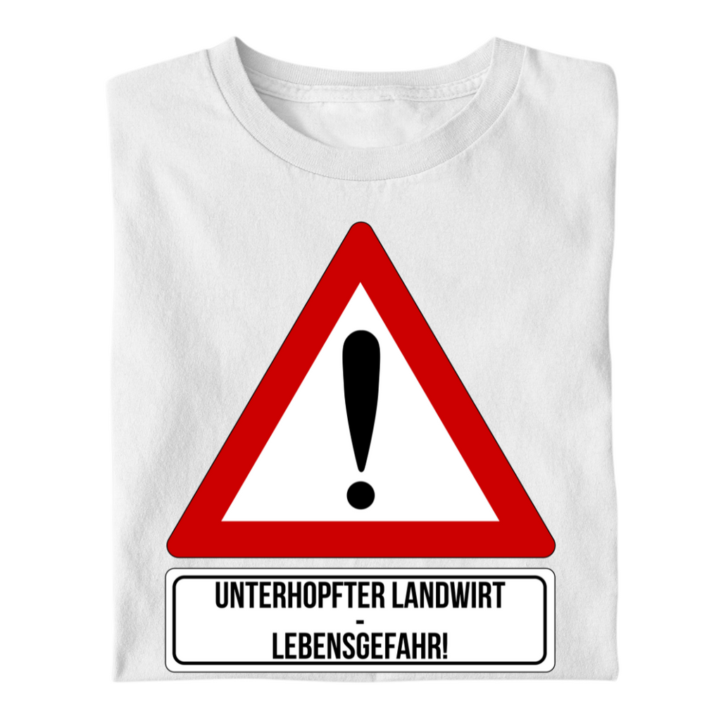 Lebensgefahr! Unterhopfter Landwirt | Premium T Shirt