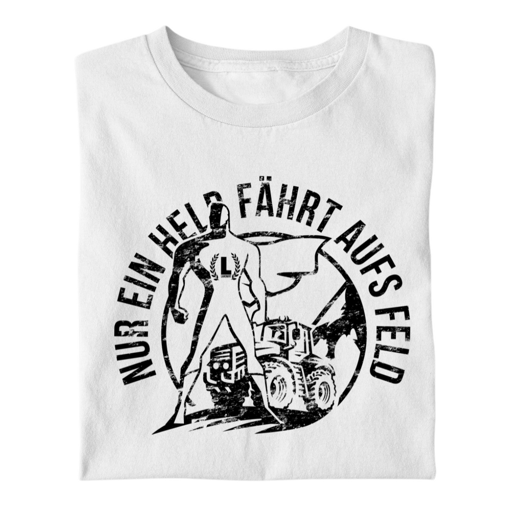 Nur ein Held fährt aufs Feld | Premium T Shirt