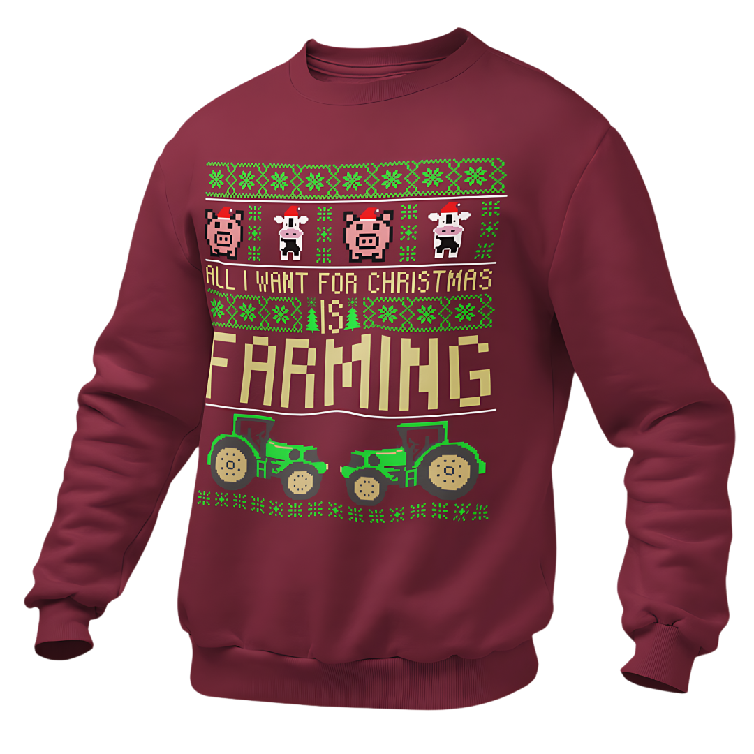 "All I Want for Christmas is Farming" Premium - UglySweater