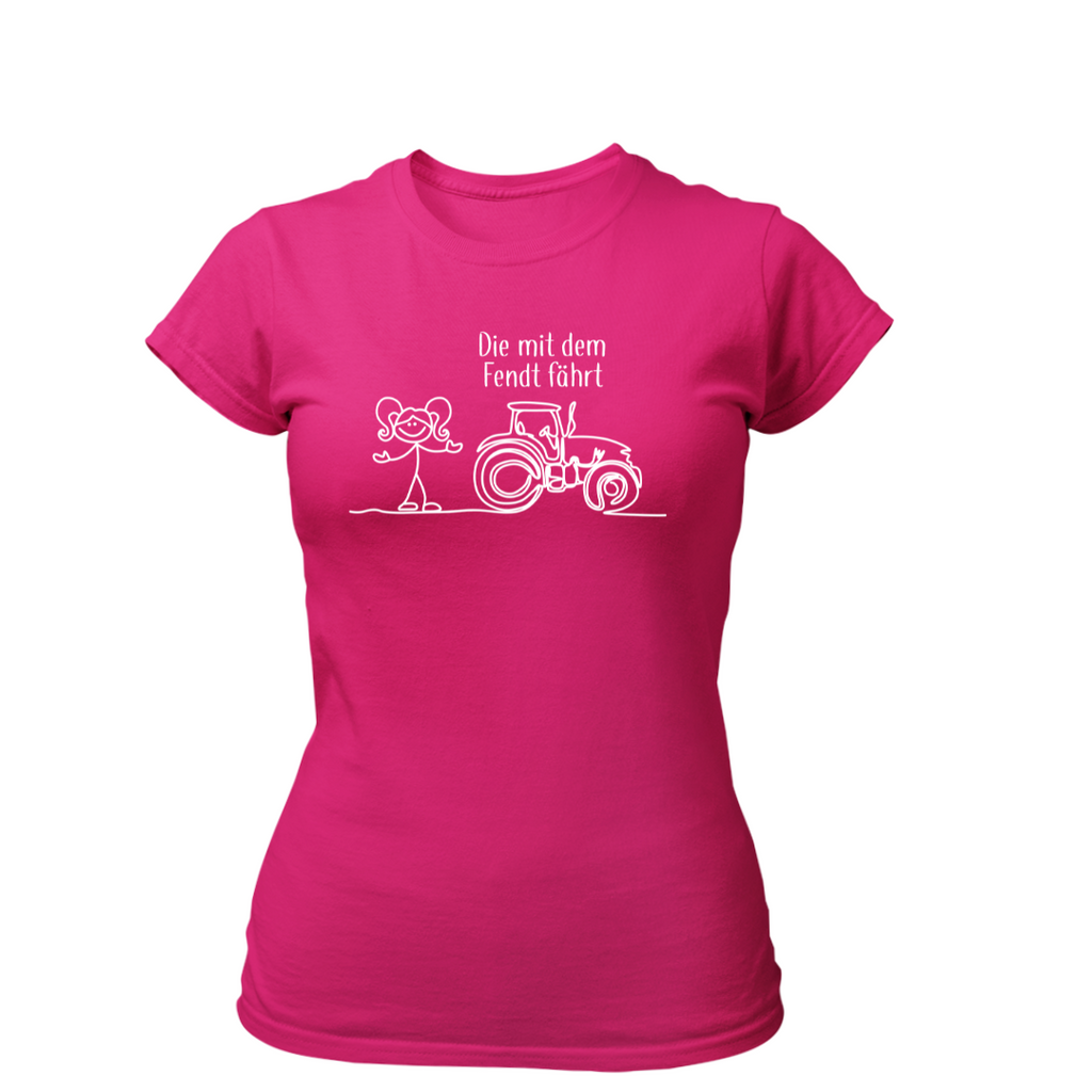 Die mit dem Fendt fährt | Premium T Shirt Frauen