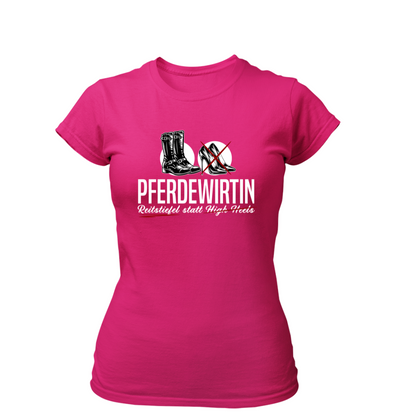 Pferdewirtin Reitstiefel statt High Heels | Premium T Shirt Frauen
