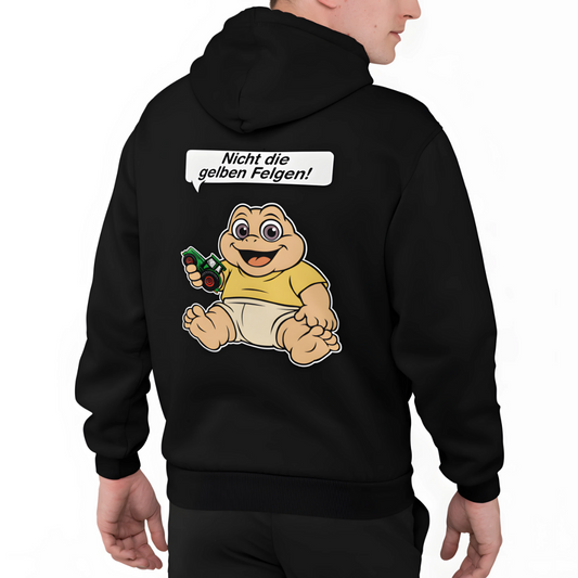 Nicht die Gelben Felgen Dinobaby Rückseite | Premium Hoodie