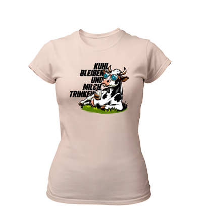 Kuhl bleiben und Milch trinken | Premium T Shirt Frauen