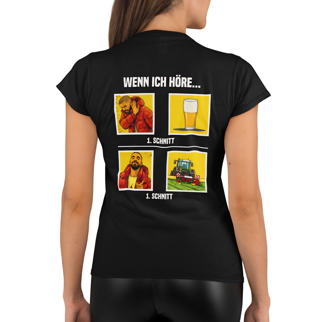 Wenn Ich höre 1 Schnitt Rückseite | Premium T Shirt Frauen