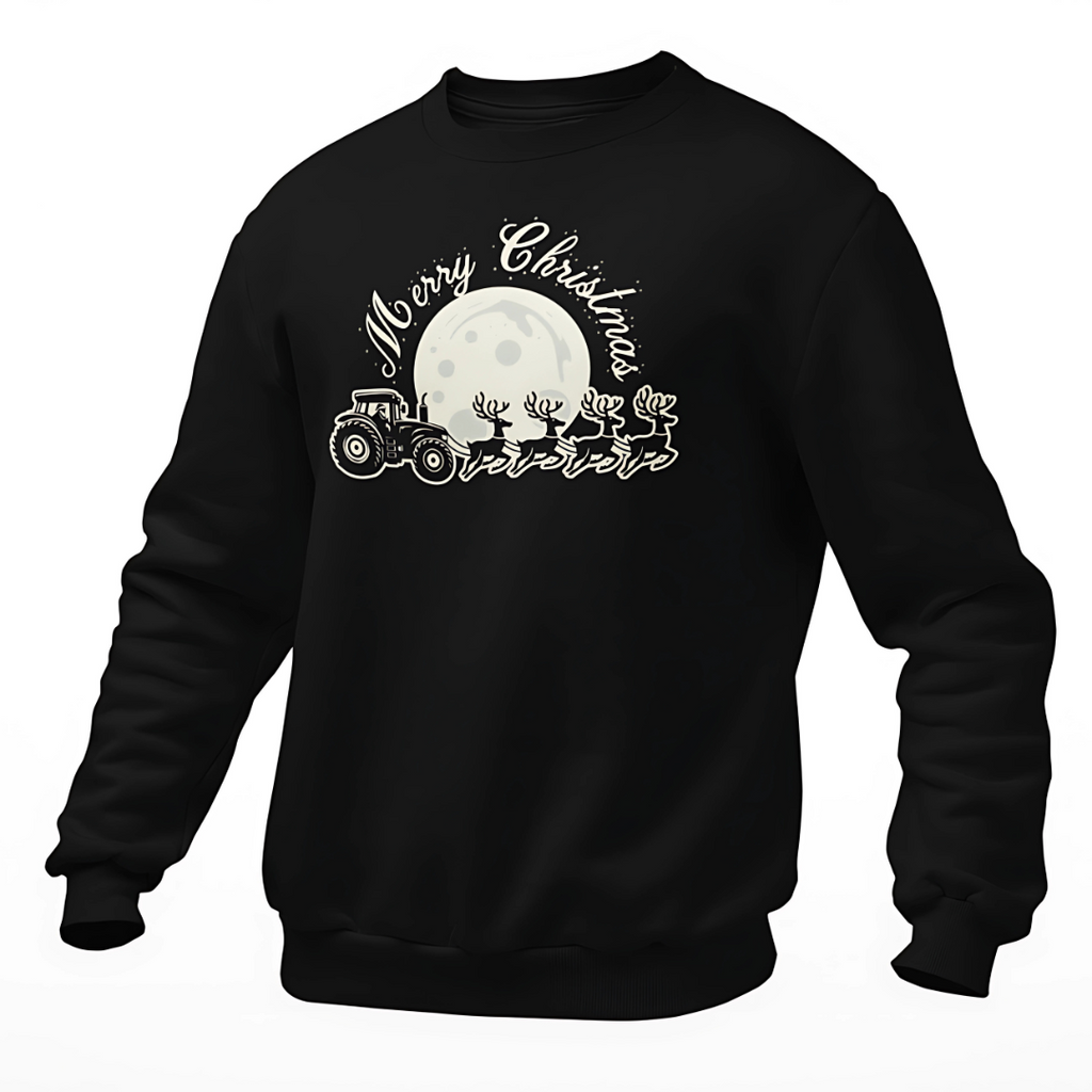 Merry Christmas Traktor mit Rentieren | Premium Sweater