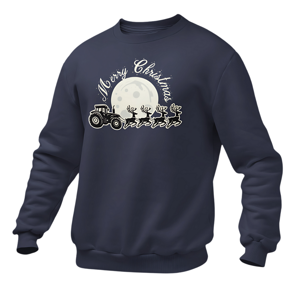 Merry Christmas Traktor mit Rentieren | Premium Sweater