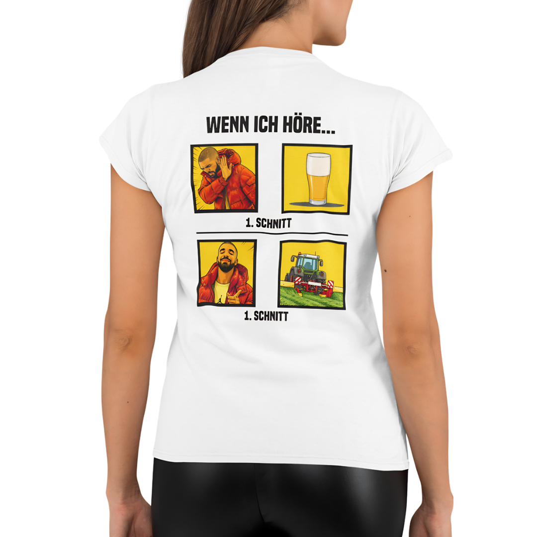 Wenn Ich höre 1 Schnitt Rückseite | Premium T Shirt Frauen
