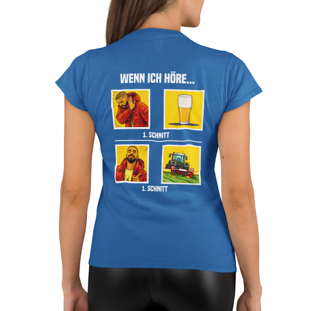 Wenn Ich höre 1 Schnitt Rückseite | Premium T Shirt Frauen