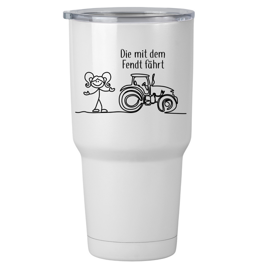 Die mit dem Fendt fährt | Thermobecher